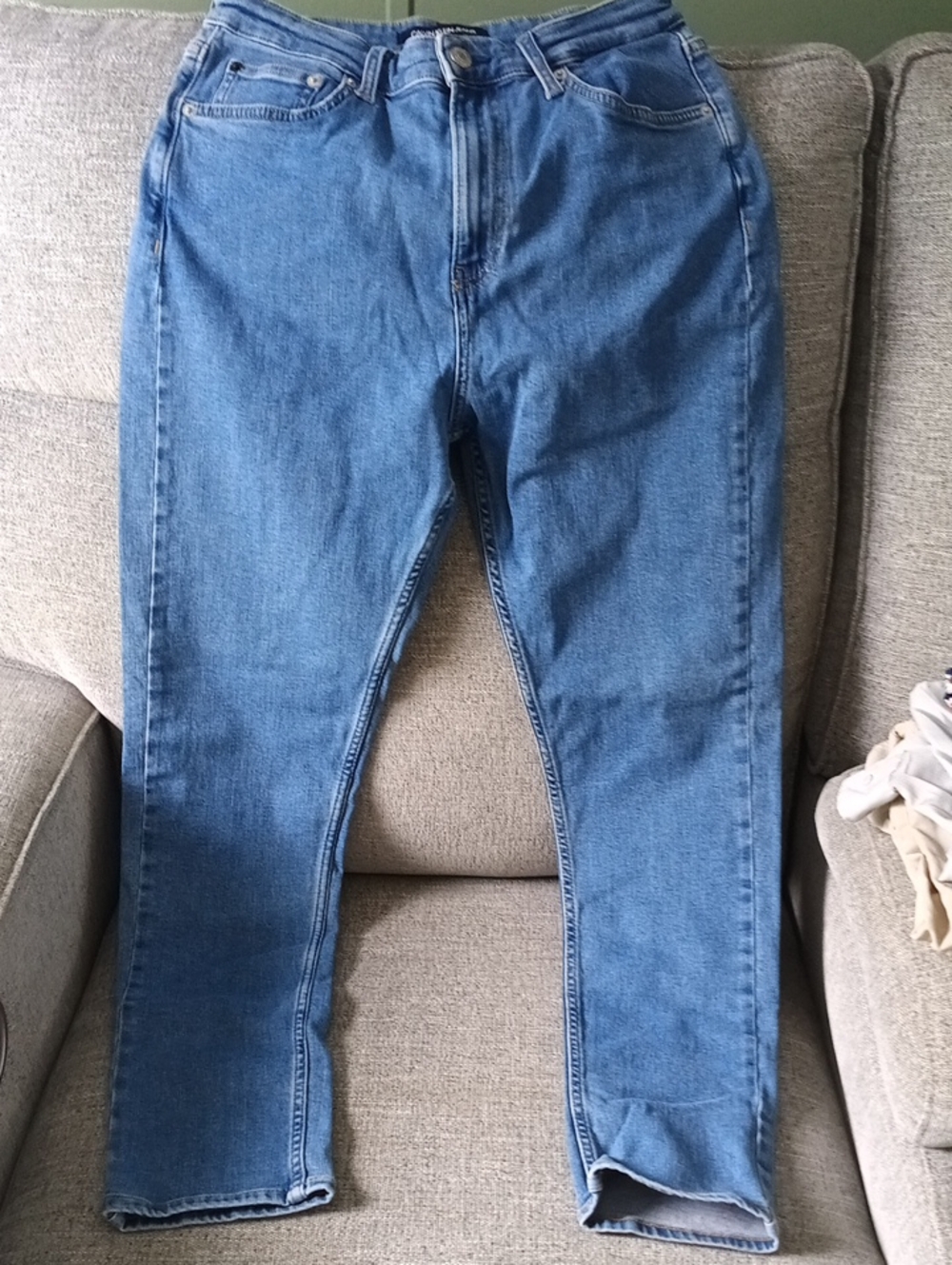 Calvin Klein Jeans Womens Classic Light Blue Slim Straight Jeans